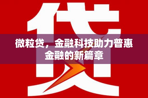 零陵微粒贷，金融科技助力普惠金融的新篇章