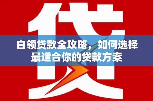 零陵白领贷款全攻略，如何选择最适合你的贷款方案